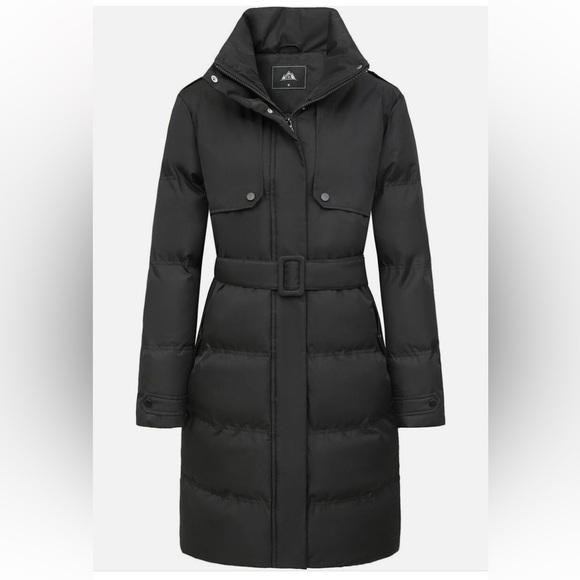 New NWT Waterproof Down Thickened Long Winter Coat Warm Puffer Belted Windproof - Picture 2 of 16